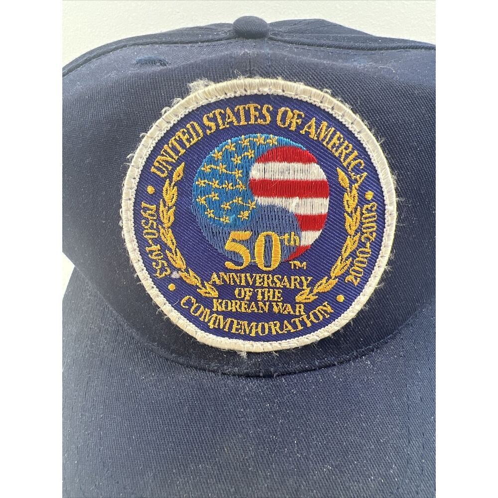 50th ANNIVERSARY OF THE KOREAN‎ WAR Navy Blue Snapback Hat MADE IN USA - Picture 2 of 9